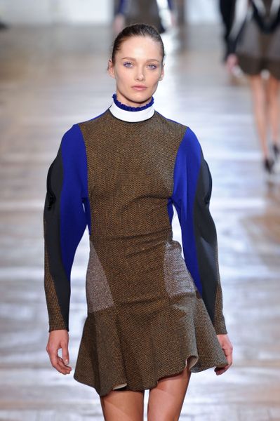 Stella Mccartney Fall 2012 Geometric Appliquè RuffleHem Mini Dress in Blue - Lyst