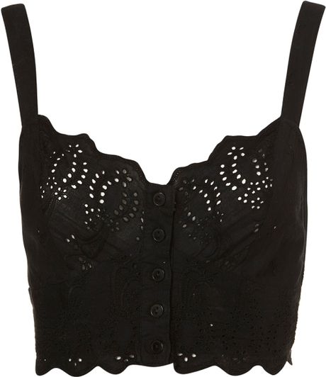 black embroidery anglaise top