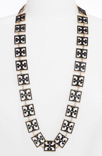 Tory Burch Julian Logo Tag Necklace - Lyst