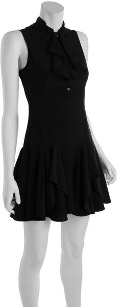 Alexander McQueen Black Silk Tiered Ruffle Sleeveless Dress - Lyst