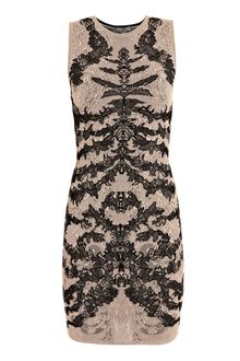 Alexander McQueen Spine-lace Jacquard-knit Dress - Lyst