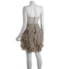 Alice + Olivia Taupe Silk Sequin Bust Mei Tiered Strapless Dress in Brown (taupe) - Lyst