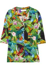 Altuzarra Ash Tropical-print Silk Crepe De Chine Shirt