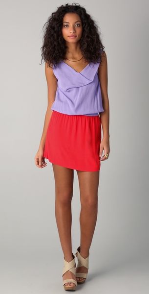 Diane Von Furstenberg Lou Colorblock Dress in Red (cherry) - Lyst