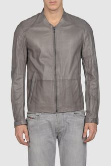 Diesel Black Gold Leather Outerwear - Lyst