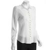 Gucci Ivory Silk Chiffon Button Front Blouse in White (ivory) - Lyst