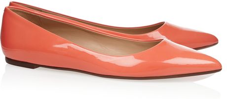 J.crew Viv Patentleather Ballet Flats in Orange (nude) - Lyst