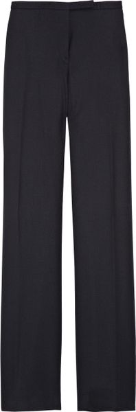 Jil Sander Wideleg Stretchwool Pants in Blue - Lyst