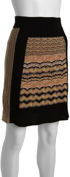  Shell Wave Stripe Knit Skirt 