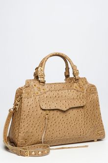 Rebecca Minkoff Desire Ostrich Embossed Satchel - Lyst
