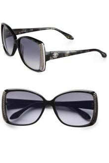 Roberto Cavalli Metal Accented Melange Printed Plastic Sunglasses - Lyst
