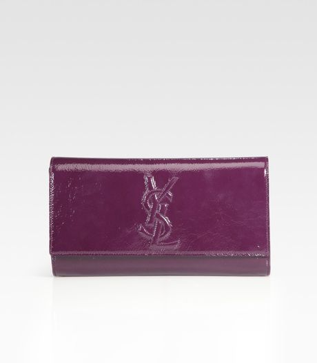 yves saint laurent patent leather clutch