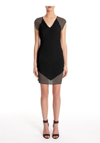 Alexander Wang Mesh Silk Combo Sheath Dress - Lyst