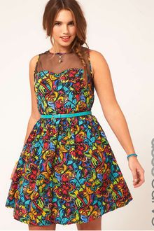 Asos Curve Exclusive Dress In Butterfly Print - Lyst