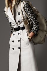 Burberry Long Patterned Sleeve Trench Coat