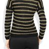 Gucci Metallic Striped Openknit Sweater in Black - Lyst