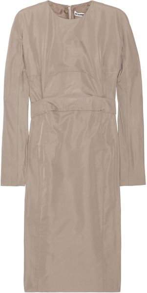Jil Sander Wardrobe Satintwill Dress in Brown (taupe) - Lyst