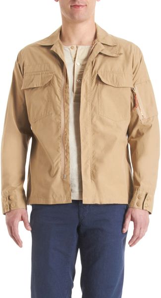 Nigel Cabourn Zip Front Shirt Jacket in Beige for Men (khaki) - Lyst