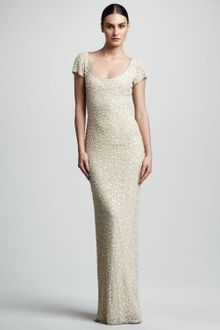 Theia Beaded Tulle Gown - Lyst