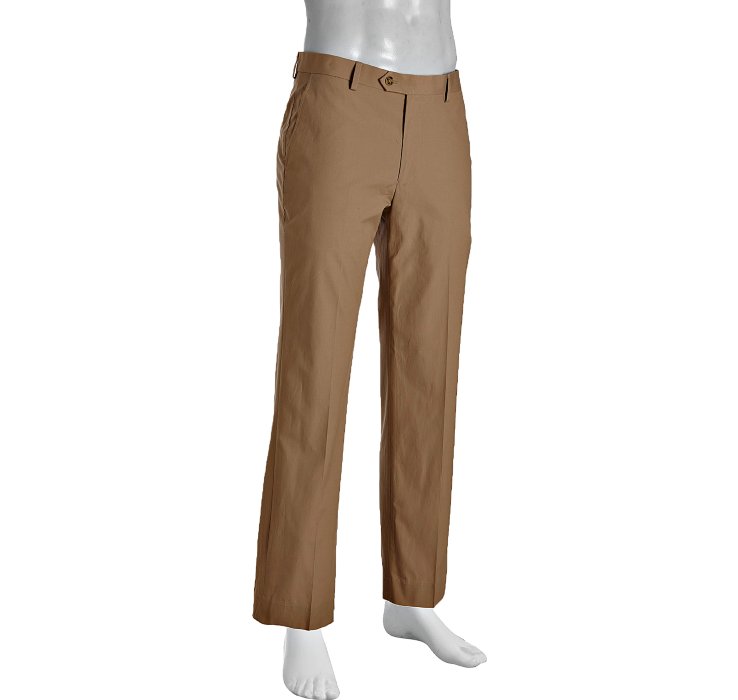 Tommy Hilfiger Khaki Cotton Poplin Flat Front Hall Pants in Khaki for