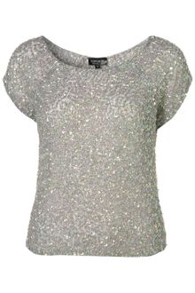 Topshop Mermaid Sequin T-shirt - Lyst