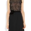 Valentino SilkCrepe and Lace Dress in Black - Lyst
