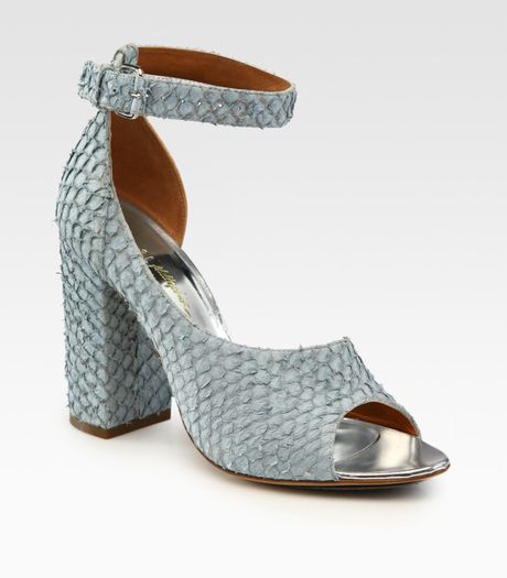 3.1 Phillip Lim Cody Perch Leather Dorsay Sandals in Animal (blue) - Lyst