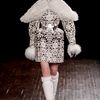 Alexander Mcqueen Fall 2012 Long Black Leather Coat Endowed with "Doilies" of White LaserCut Ponyskin  in Black (black, white) - Lyst