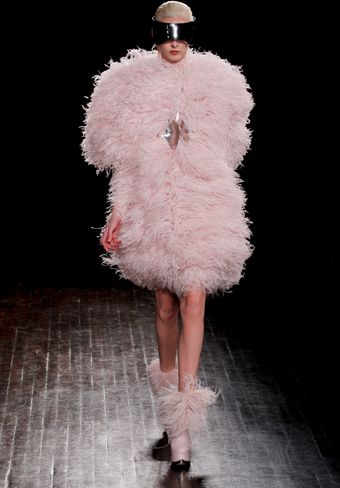 Alexander McQueen Fall 2012 Ostrich Feather Adorned Coat  - Lyst