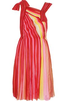 Bottega Veneta Plissé Silk-chiffon Dress - Lyst