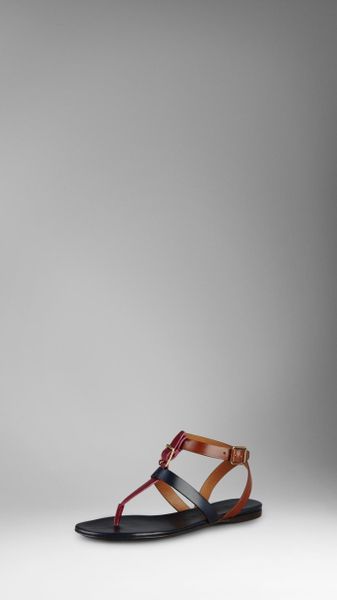 Burberry Leather Buckle Gladiator Sandals in Blue (dark ink blue) - Lyst