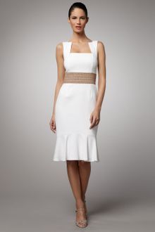 David Meister Square-neck Pique Dress - Lyst