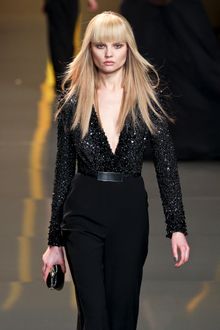 Elie Saab Fall 2012 Bead Embroidered Deep V-Neck Top  - Lyst