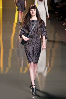 Elie Saab Fall 2012 Bronze Tree Branch Print Dress - Lyst