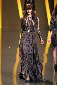 Elie Saab Fall 2012 Sheer Inset Bronze Tree Branch Print Gown - Lyst