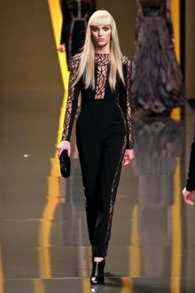 Elie Saab Fall 2012 Sheer Floral/Branch Detail Inset Evening Dress - Lyst