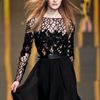 Elie Saab Fall 2012 Sheer Floral/Branch Inset Evening Gown in Black - Lyst
