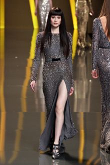 Elie Saab Fall 2012 Jewel Encrusted Split-Front Evening Gown  - Lyst