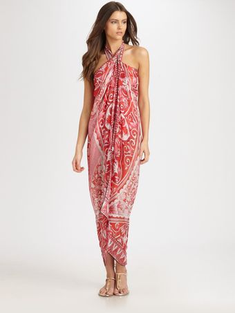 Gottex Swim Porcelain Sky Silk Pareo - Lyst