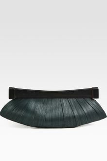 Josie Natori Buntal/dyed Wood Clutch - Lyst
