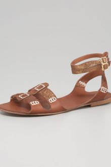 Juicy Couture Zizia Shimmer Flat Sandal - Lyst