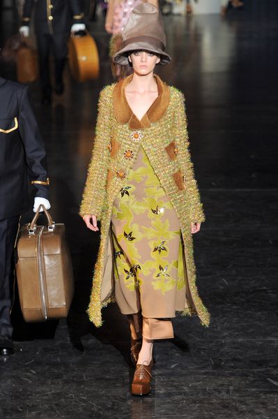Louis Vuitton Fall 2012 Rainbow Reflective Fur Collar Tweed Coat  in Multicolor - Lyst
