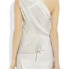 Rick Owens Draped Jersey, Chiffon and Leather Top in White - Lyst
