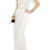 Rick Owens Draped Jersey, Chiffon and Leather Top in White - Lyst