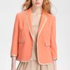 Robert Rodriguez Satin Trim Silk Jacket in Orange (coral) - Lyst