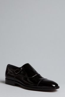 Tod's Black Patent Leather Cap Toe Monk Straps - Lyst