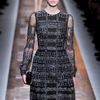 Valentino Fall 2012 Black Dress WIth Silver Embroidery & Sheer Sleeves in Black - Lyst