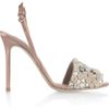 Valentino CrystalEmbellished Satin Sandals in Pink (rose) - Lyst