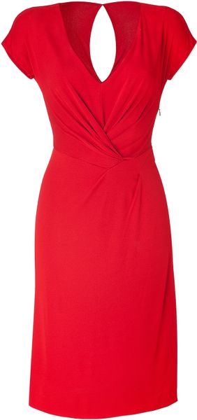 Alberta Ferretti Crimson Red Draped Dress in Red - Lyst