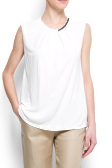 Mango Draped Blouse - Lyst